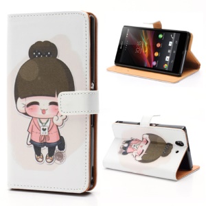 Yeah Lovely Girl Wallet Leather Protective Case Stand for Sony Xperia Z C6603 C6602 L36h HSPA+ LTE