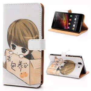 Sweet Girl Wallet Leather Skin Case with Stand for Sony Xperia Z C6603 C6602 L36h HSPA+ LTE