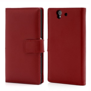 Wallet Style Genuine Cow Leather Cover Case for Sony Xperia Z L36h C6603 C6602