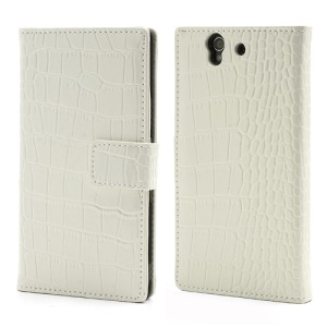 Genuine Crocodile Leather Wallet Stand Cover for Sony Xperia Z C6602 L36h C6603