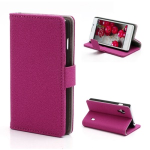 Gravel Texture Folio Leather Wallet Case Cover for LG Optimus L5 II E460 - Rose