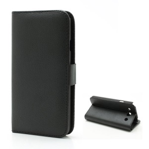 Litchi Grain Wallet Folio Leather Case Stand for LG Optimus G Pro E985 F240 F240K - Black