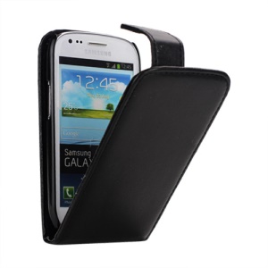 Premium Vertical Magnetic Leather Case for Samsung Galaxy S III / 3 Mini I8190 - Black