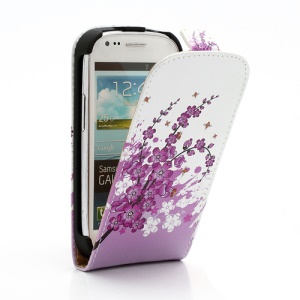 Pink Plum Magnetic Vertical Leather Case Cover for Samsung i8190 Galaxy S3 Mini