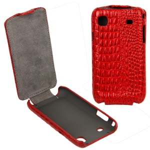 Elegant Lizardstripe Vertical Flip Leather Case for Samsung i9000 Galaxy S/i9001/Vibrant T959/T959V