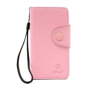 MLT Card Slots Leather Case with TPU Holder for Samsung I9070 Galaxy S Advance - Pink