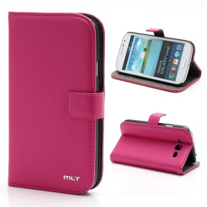 MLT Taiga Textured Stand Wallet Leather Case for Samsung Galaxy Grand I9080 I9082 - Rose