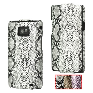 Snake Skin Vertical Leather Case with Magnetic Flip for Samsung I9100 Galaxy S 2
