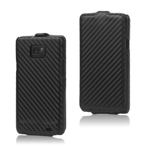 Carbon Fiber Leather Hard Case for Samsung I9100 Galaxy S2 / II