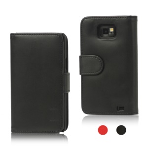 Folio Leather Wallet Case Cover for Samsung I9100 Galaxy S2 / II