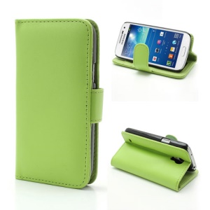 Wallet Leather Case Stand for Samsung Galaxy S IV mini I9190 I9192 I9195 - Green