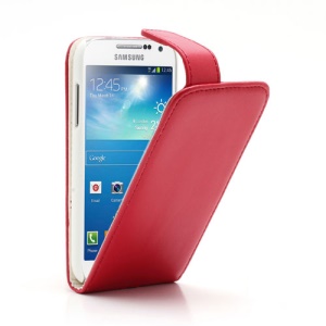 Vertical Magnetic Flip Leather Case for Samsung Galaxy S IV S4 mini I9190 I9192 I9195 - Red
