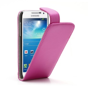 Vertical Magnetic Flip Leather Cover for Samsung Galaxy S IV S4 mini I9190 I9192 I9195 - Rose