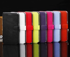 South Korea Leather Cover Case with Card Slots &amp; Stand for Samsung Galaxy Mega 6.3 I9200 I9208