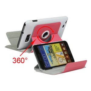 Rotary Leather Stand Case Cover for Samsung Galaxy Note I9220 GT-N7000 I717 - Pink