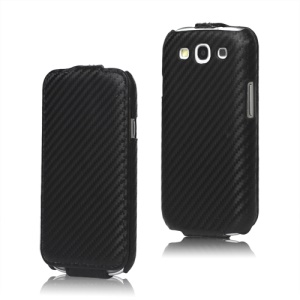 Carbon Fiber Leather Flip Case for Samsung Galaxy S 3 / III I9300 I747 L710 T999 I535 R530