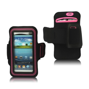 Fashion Sport Gym Armband Case for Samsung Galaxy S 3 / III I9300 I747 L710 T999 I535 R530 - Pink / Black