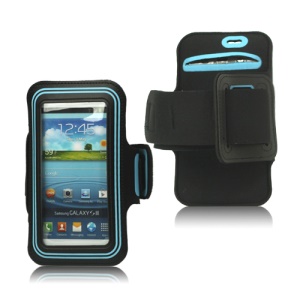 Fashion Sport Gym Armband Case for Samsung Galaxy S 3 / III I9300 I747 L710 T999 I535 R530 - Light Blue / Black