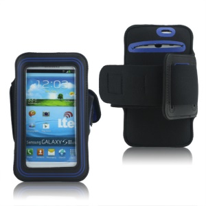 Fashion Sport Gym Armband Case for Samsung Galaxy S 3 / III I9300 I747 L710 T999 I535 R530 - Dark Blue