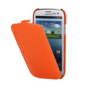 Luxury Melkco Vertical Style Leather Cover for Samsung Galaxy S 3 / III I9300 - Orange