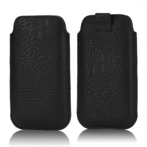 Stylish Leather Sleeve Pouch for Samsung Galaxy S3 III i9300 S4 i9500 i9250 LG E960 HTC 8X - Black
