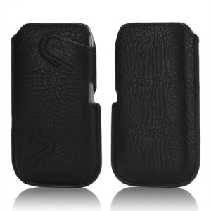 Side Buckle Leather Pouch Sleeve Case for Samsung Galaxy S 3 III I9300 S4 i9500 i9250 LG E960 HTC 8X 8S Etc - Black