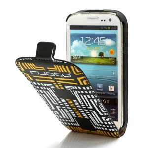 Fashionable Design Magnetic Vertical Leather Case for Samsung Galaxy S 3 / III I9300