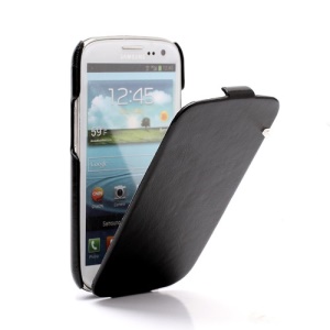Crazy Horse Material Vertical Leather Cover for Samsung Galaxy S 3 / III I9300 - Black