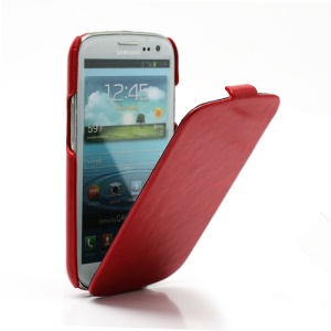 Crazy Horse Vertical Leather Skin Case for Samsung Galaxy S 3 / III I9300 - Red