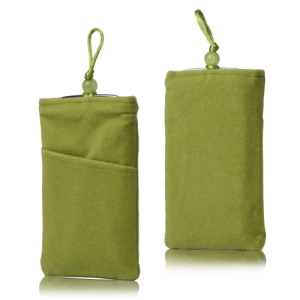 Plush Pouch Bag for Samsung Galaxy S 3 III i9300 S 4 IV i9500 i9505 Bead Button Closure - Green
