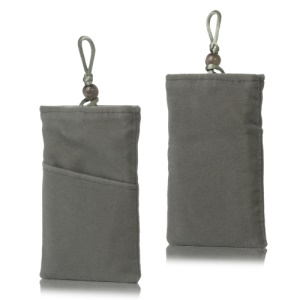 Plush Pouch Bag for Samsung Galaxy S 3 III i9300 S 4 IV i9500 i9505 Bead Button Closure - Grey