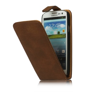 Antique Leather Flip Case for Samsung Galaxy S 3 / III I9300 I747 L710 T999 I535 R530 - Brown