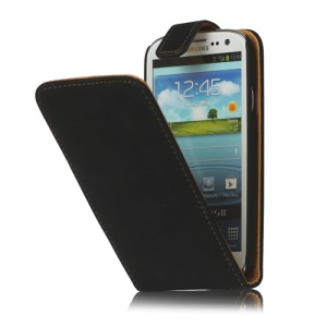 Antique Leather Flip Case for Samsung Galaxy S 3 / III I9300 I747 L710 T999 I535 R530 - Black