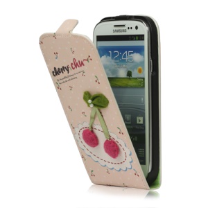Cherry Magnetic Leather Case Cover for Samsung Galaxy S 3 / III I9300 I747 L710 T999 I535 R530