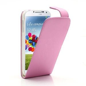 Classic Magnetic Vertical Flip Leather Case for Samsung Galaxy S 4 IV i9500 i9505 - Pink