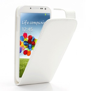 Classic Vertical Magnetic Flip Leather Case Cover for Samsung Galaxy S4 S IV i9500 i9505 - White