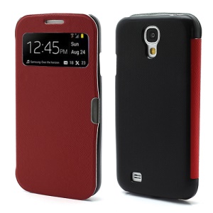 Magnetic Wake Up Sleep Leather Case Smart Cover for Samsung Galaxy S IV S4 i9500 i9505 - Red