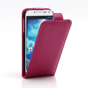 Superb Vertical Flip Genuine Leather Case Cover for Samsung Galaxy S4 IV i9500 i9502 i9505 - Rose