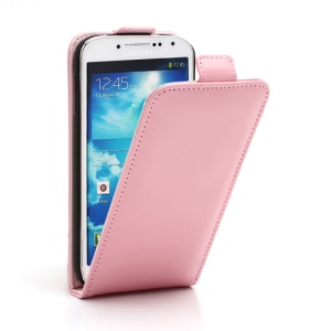 Superb Vertical Flip Genuine Leather Case Cover for Samsung Galaxy S4 IV i9500 i9502 i9505 - Pink