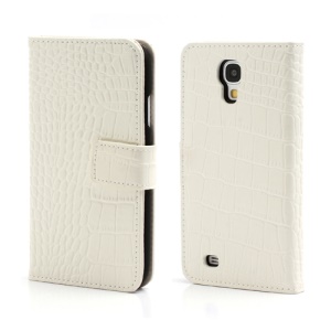 Crocodile Skin Real Genuine Leather Wallet Case for Samsung Galaxy IV S4 i9500 i9502 i9505 - White