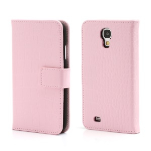 Crocodile Skin Real Genuine Leather Wallet Case for Samsung Galaxy IV S4 i9500 i9502 i9505 - Pink