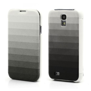 Grey Stripe Wallet Leather Flip Case Hard Back Cover for Samsung Galaxy S IV S4 i9500 i9502 i9505