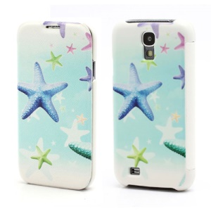 Colorized Starfish Folio Leather Wallet Case Hard Back Cover for Samsung Galaxy S IV S4 i9500 i9502 i9505