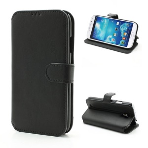South Korea Leather Flip Case with Card Slots &amp; Stand for Samsung Galaxy S4 S IV i9500 i9505 i9502 - Black