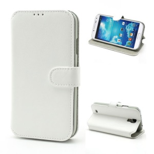South Korea Leather Flip Case with Card Slots &amp; Stand for Samsung Galaxy S4 S IV i9500 i9505 i9502 - White