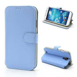 South Korea Leather Flip Case with Card Slots &amp; Stand for Samsung Galaxy S4 S IV i9500 i9505 i9502 - Blue