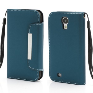 Wallet Magnetic Leather Card Stand Case for Samsung Galaxy S 4 IV i9500 i9502 i9505 - Green