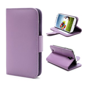 Folio Leather Wallet Case w/ Stand Card Slot for Samsung Galaxy S4 S IV i9500 i9505 - Purple