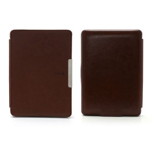 Magnetic Crazy Horse Folio Leather Cover for Amazon Kindle Paperwhite - Brown