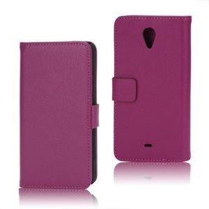 Litchi Leather Wallet Stand Case for Sony Xperia T LT30p LT30i Mint - Rose